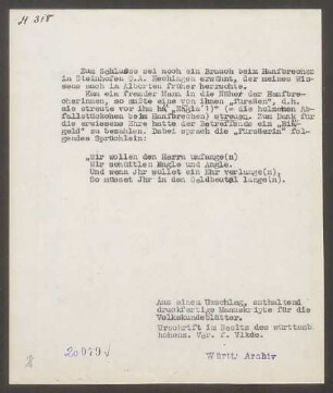 Liedbeleg: Wir wollen den Herrn umfange(n)