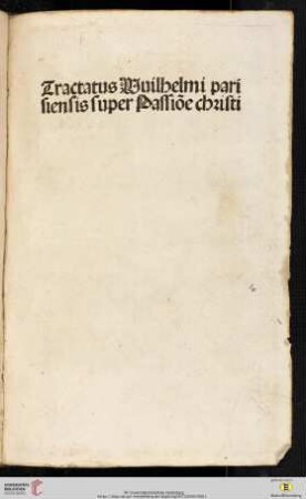 De passione Christi.