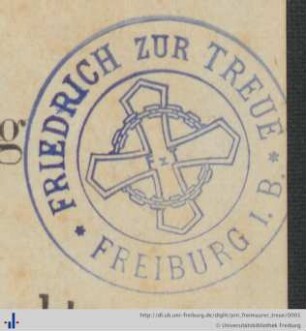 [Provenienz]: Freimaurerloge "Friedrich zur Treue"