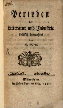 Perioden der Litteratur und Industrie