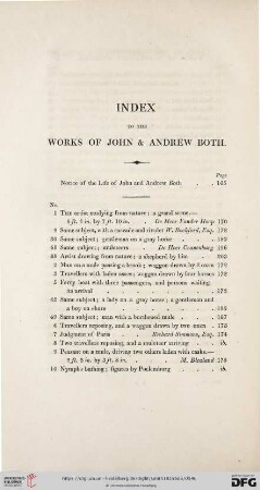 Index to the Works of John & Andrew Both