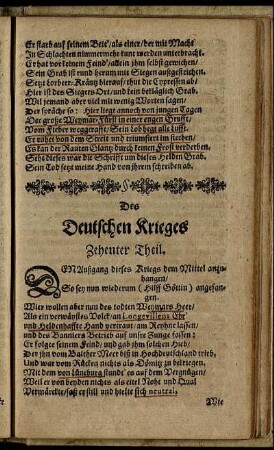 Des Deutschen Krieges Zehenter Theil.