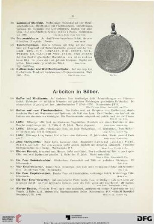 Arbeiten in Silber (Nr. 339-363)