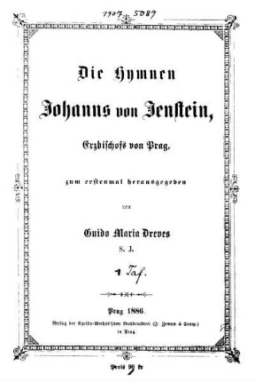 Die Hymnen Johanns von Jenstein, Erzbischofs von Prag