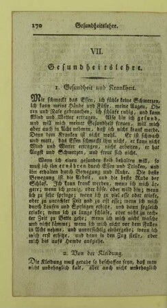 VII. Gesundheitslehre