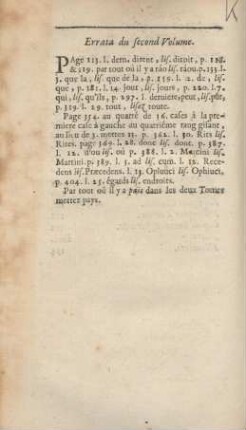 Errata du second volume