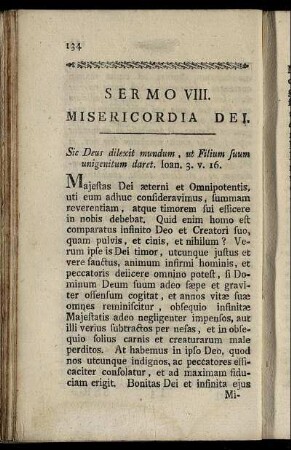 Sermo VIII. Misericordia Dei.