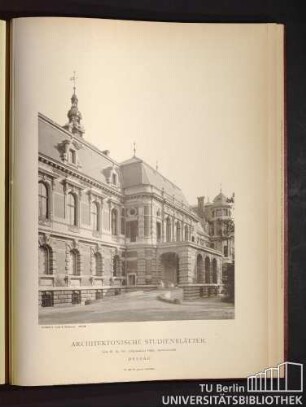 Architektonische Studienblätter. Serie III, No. 145. Erbprinzliches Palais. Garten-Ansicht. Dessau.