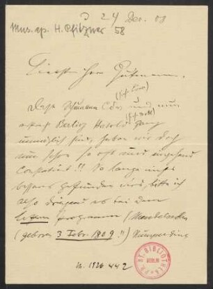 Brief an Emil Gutmann, 24.12.1908