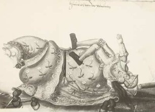 Turnierbuch des Kurfürsten John Friedrich des Ausschnitt aus einer Scharfrenngruppe