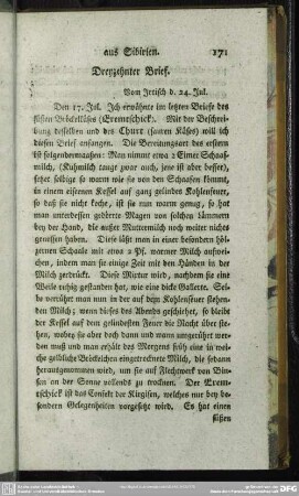 Dreyzehnter Brief. Vom Irtisch d. 24. Jul.