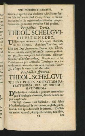 Proposito Tertia. Theol. Schelguigii Est Sine Deo.