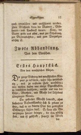 Zwote Abhandlung. Von dem Menschen.