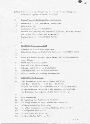 Fragebogenantworten zu Ernährungsgewohnheiten