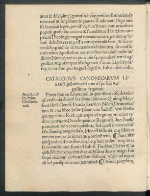 Catalogus Canonicarum Literarum quemadmodum eum disposuit Augustinus sequitur.