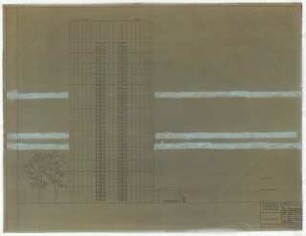 Hochschulbibliothek, Karlsruhe Neubau: Nordansicht, 1:100