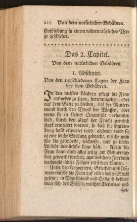 Das 2. Capitel. Von dem natürlichen Gebähren