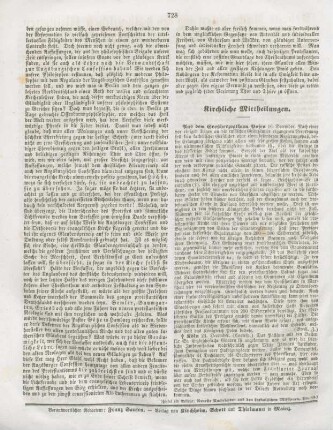 728 Kirchliche Mittheilungen