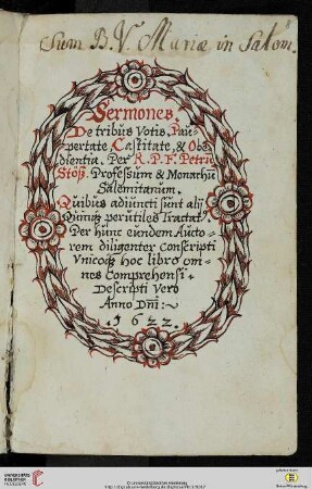 Peter Stoss: Sermones de tribus votis