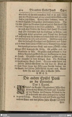 Die andere Epistel Pauli an die Corinther