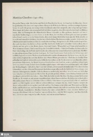 Matthias Claudius 1740-1815