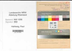 Entnazifizierung Paul Hahlweg , geb. 12.06.1913 (Polizist)