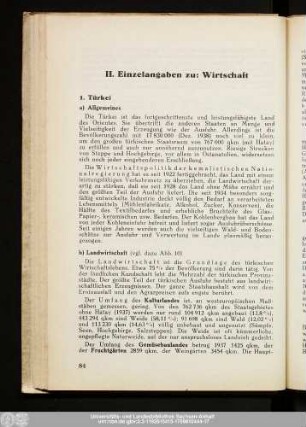 II. Einzelangaben zu: Wirtschaft