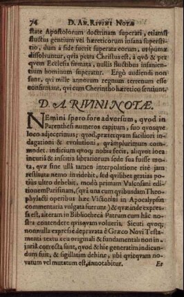 D. A. Rivini Notæ.