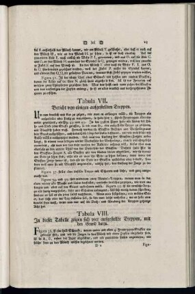Tabula VII. Bericht von einigen aufgestellten Treppen.