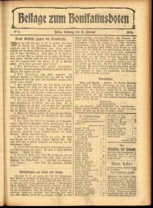 Zweite Ausgabe vom Sonntag, den 21. Februar 1904.