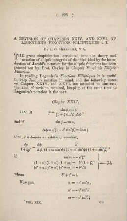A revision of chapters XXIV. and XXVI. of Legendre's fonction elliptiques t. I.