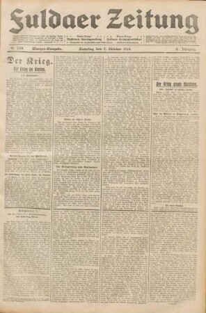 Ausgabe vom Samstag, den 03. Oktober 1914.
