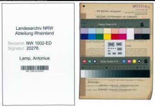 Entnazifizierung Antonius Lamp, geb. 06.06.1911 (Techniker)
