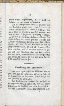 Bereitung des Holzmehls.