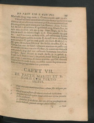 Caput VII. De Pactis Mariti Et Uxoris Cum Tertio Initis.