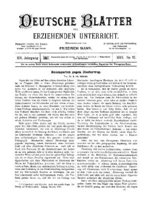 Baumgarten gegen Diesterweg