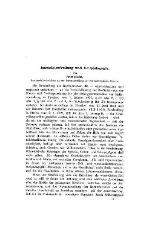 Jugendstrafvollzug und Heilpädagogik