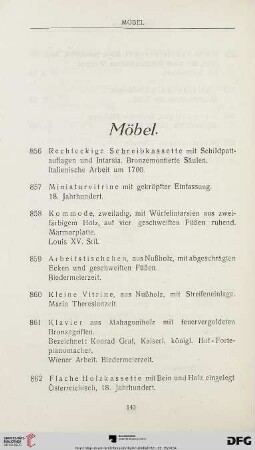 Möbel (Nr. 856-871)
