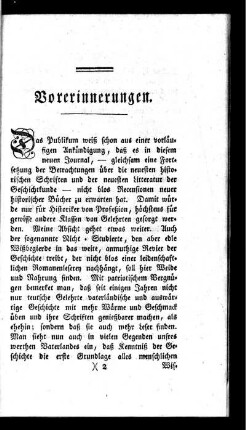 Vorerinnerungen