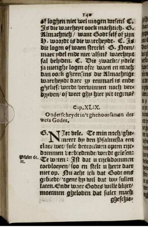 Cap. XLIX. Onderscheydt in't ghehoorsamen des wets Godes