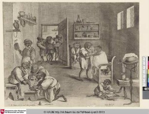 [Affen als Barbiere; The barber's shop; La boutique du barbier]