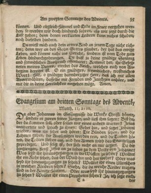 Evangelium am dritten Sonntage des Advents, ...