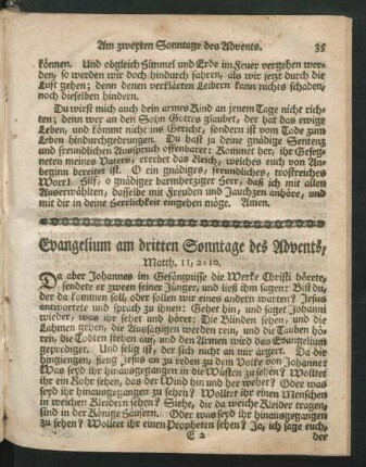 Evangelium am dritten Sonntage des Advents, ...