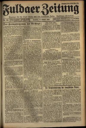 Erste Ausgabe vom Samstag, den 22. Oktober 1927.