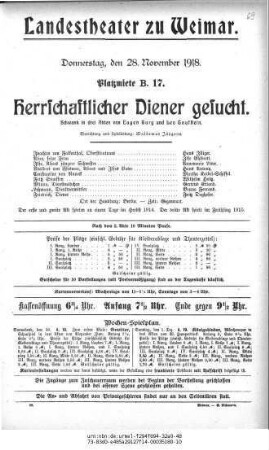 Herrschaftlicher Diener gesucht