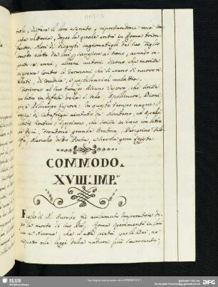 Commodo. XVIII.o Imp.e
