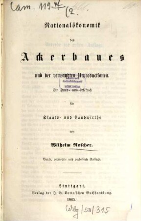 System der Volkswirthschaft : ein Hand- und Lesebuch für Geschäftsmänner und Studierende, 2