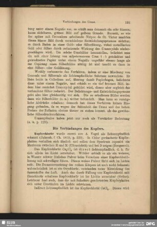 Die Verbindungen des Kupfers