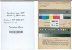 Entnazifizierung Hans Braeuner , geb. 26.02.1903 (Ministerialrat)