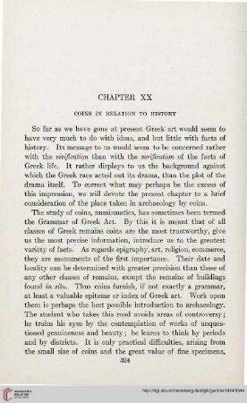 Chapter XX: Coins in relation to history